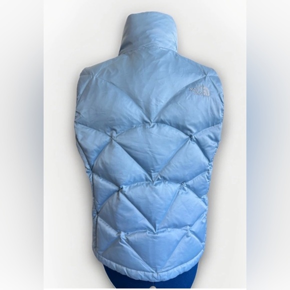 Vintage Y2K The North Face 550 Quilted Down Vest Baby Blue Puffer Jacket Small - Picture 5 of 15